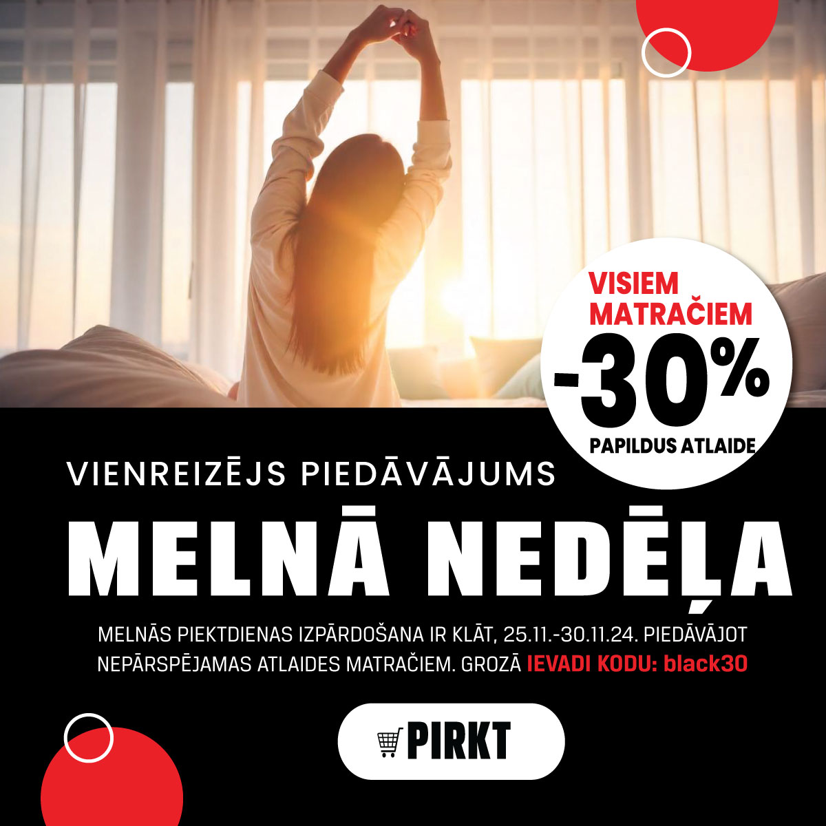 Black friday matraču piedāvajums