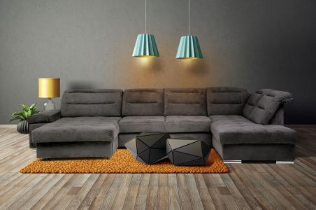 U-образный диван - Cezar (Pаскладной с ящиком для белья)