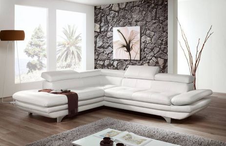 Stūra dīvāns balta āda