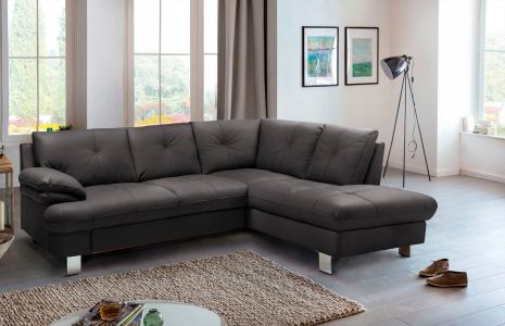Leather corner sofa XL - Fara (Pull-out with laundry compartment)