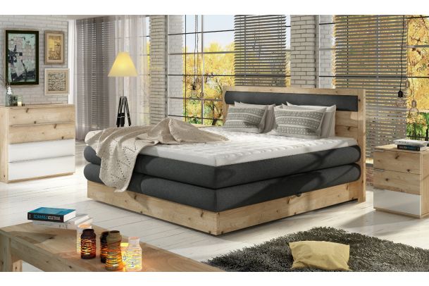 Boxspring bed 160x200 - Diori (With storage box)