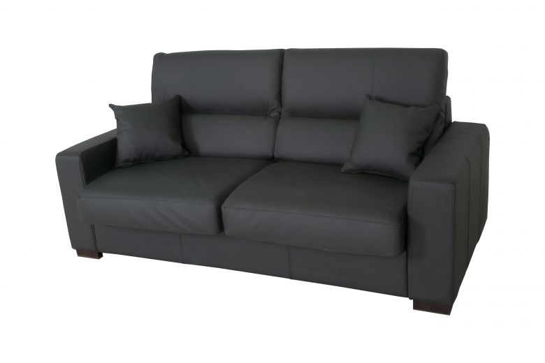 Leather 2 seat sofa - Leonardo (Pull-out)