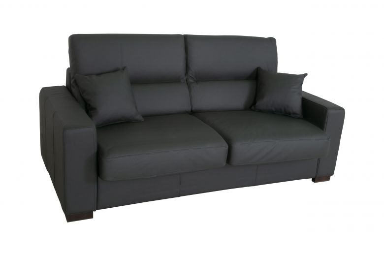 Leather 2 seat sofa - Leonardo (Pull-out)