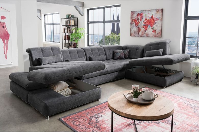 U shape sofa - Arezza-P (Pull-out with storage box)