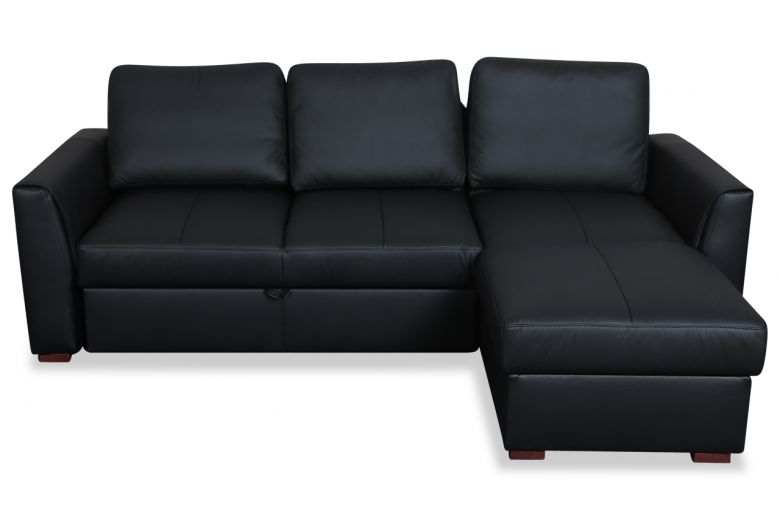 Leather corner sofa - Moreno (Pull-out with storage box)