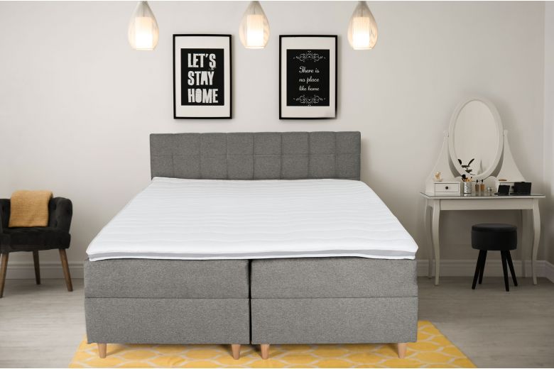 Boxspring bed 160x200 - Ibiza (Pull-out with storage box)