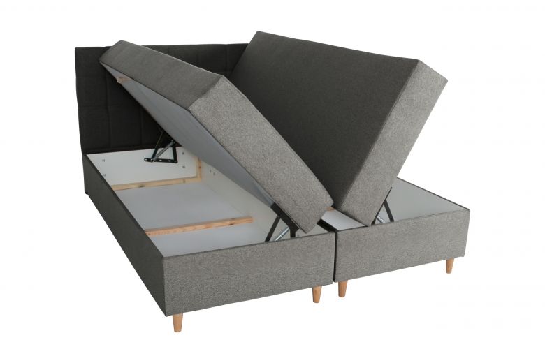 Boxspring bed 160x200 - Ibiza (Pull-out with storage box)
