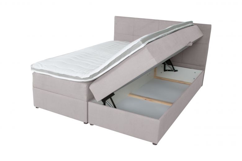 Boxspring bed 160x200 - Lena (Pull-out with storage box)