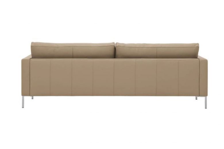 Leather 3 seat sofa - Portobello with hocker
