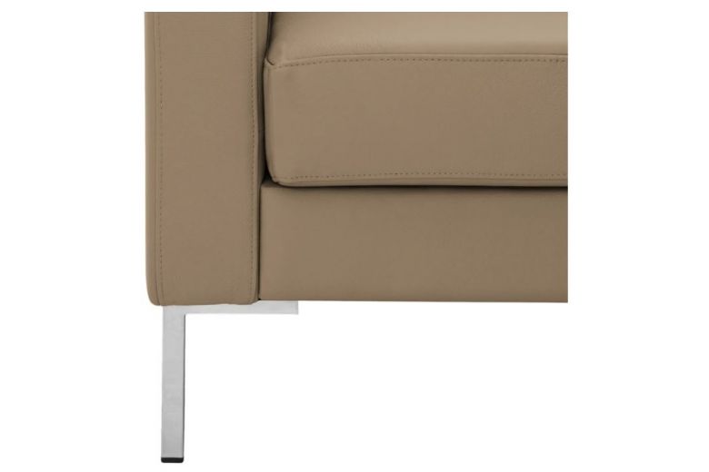 Leather 3 seat sofa - Portobello with hocker
