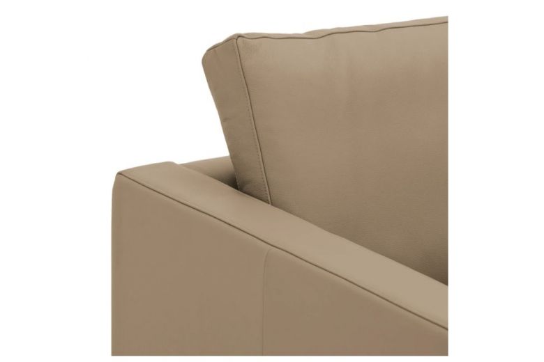 Leather 3 seat sofa - Portobello with hocker
