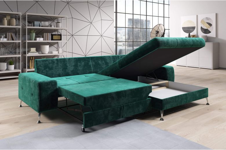 Corner sofa - Bergamo (Pull-out with storage box)