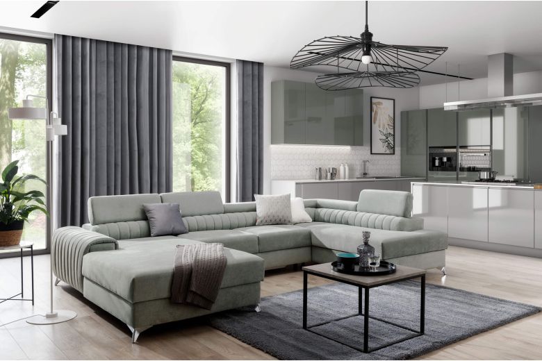 U shape sofa - Lacante (Pull-out with storage box)
