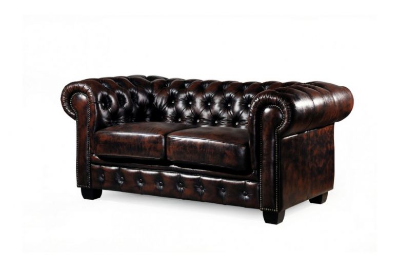 Leather 2 seat sofa - Chesterfield