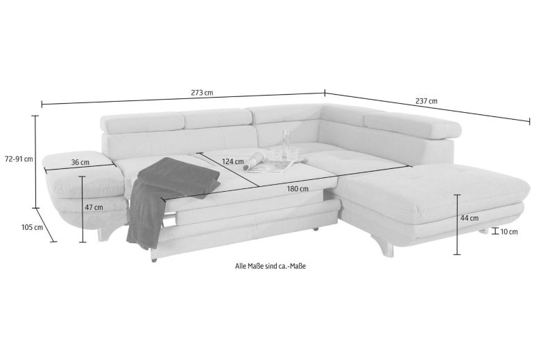 Corner sofa XL - Enterprise with hocker (Pull-out)