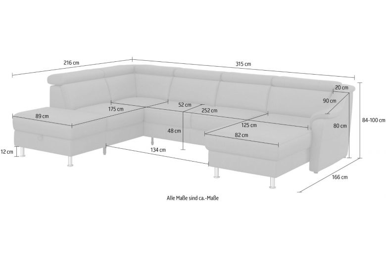 U shape sofa - Freetown (Pull-out with storage box)