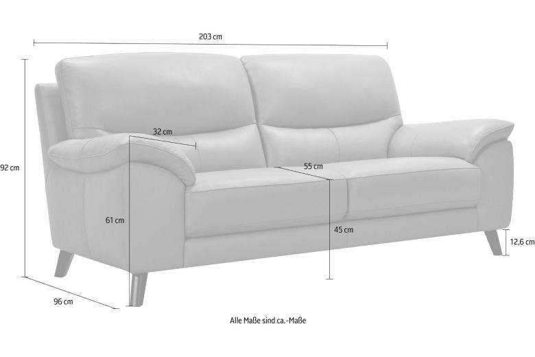 Leather 3 seat sofa - Dodge