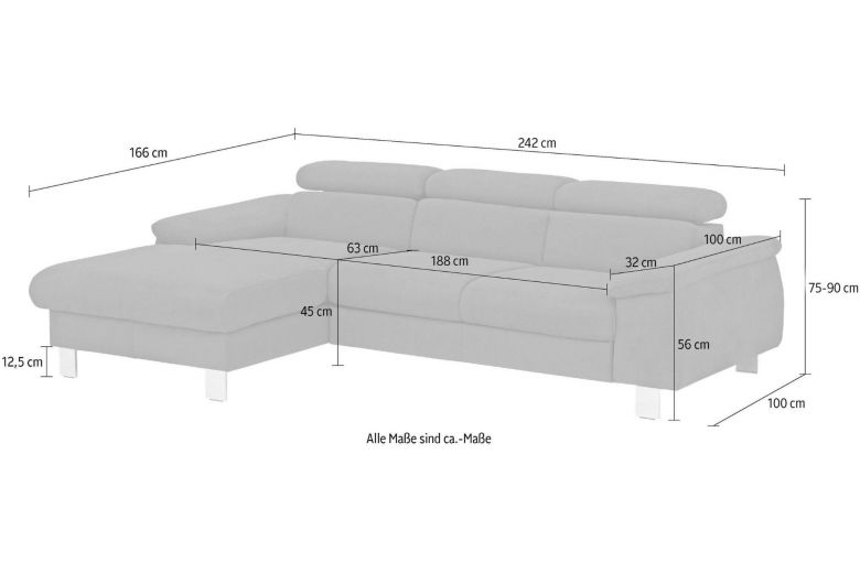 Corner sofa - Micky ar LED (Pull-out with storage box)