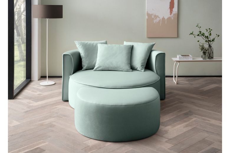 Krēsls - XXL Loveseat ar pufu