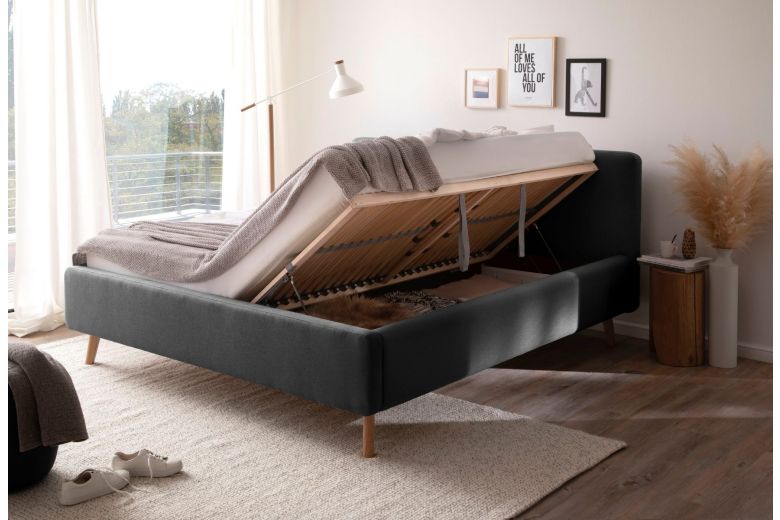 Upholstered bed 160x200 - Mattis with bed slat (With storage box)