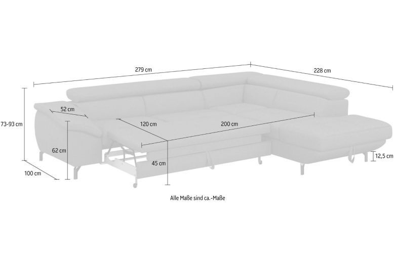 Corner sofa - Famous (Pull-out with storage box)