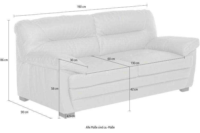 Leather 3 seat sofa - Royale