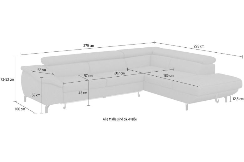 Corner sofa - Famous (Pull-out with storage box)