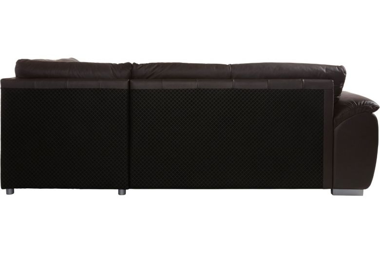 Leather corner sofa - Leandra (Pull-out with storage box)