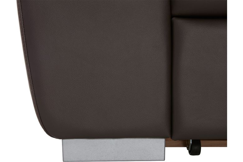 Leather corner sofa - Leandra (Pull-out with storage box)