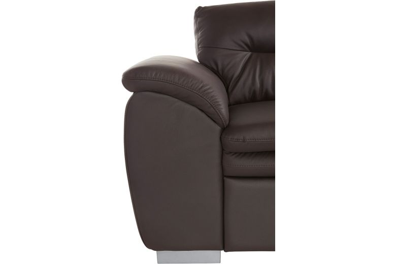 Leather corner sofa - Leandra (Pull-out with storage box)
