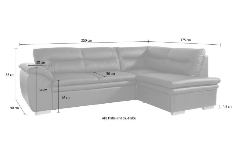 Leather corner sofa - Leandra
