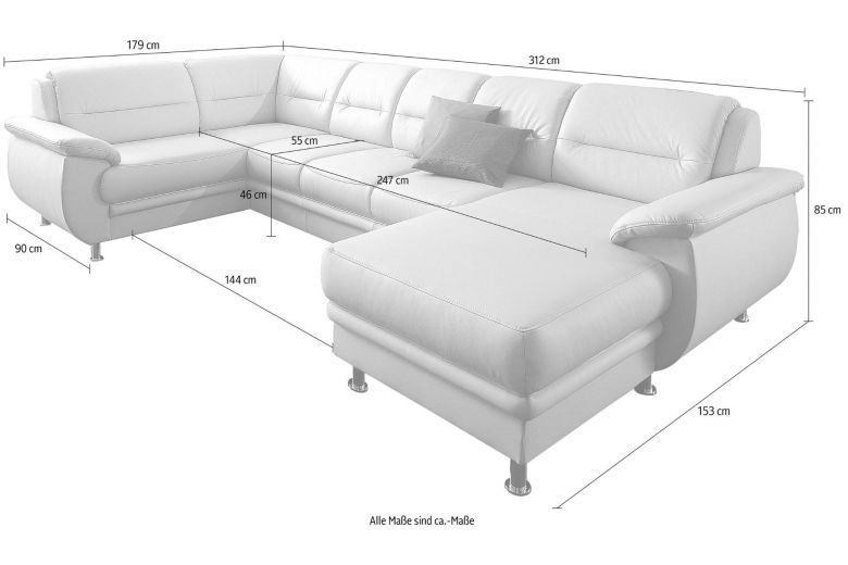 Leather U shape sofa - Mailand