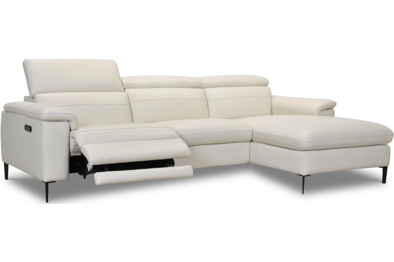Leather corner sofa - Sacramento with hocker