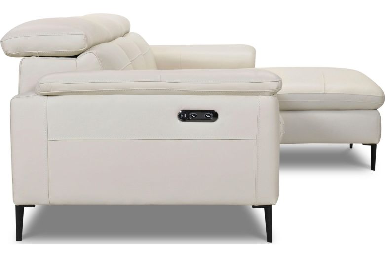 Leather corner sofa - Sacramento with hocker