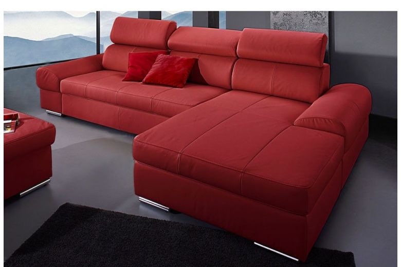 Leather corner sofa - Broadway (Pull-out)