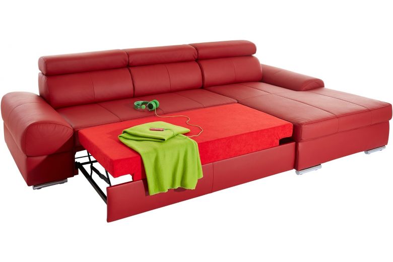 Leather corner sofa - Broadway (Pull-out)