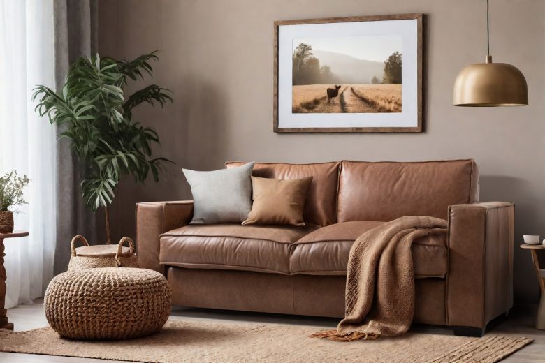 Leather sofa+bed - Texas (Pull-out)