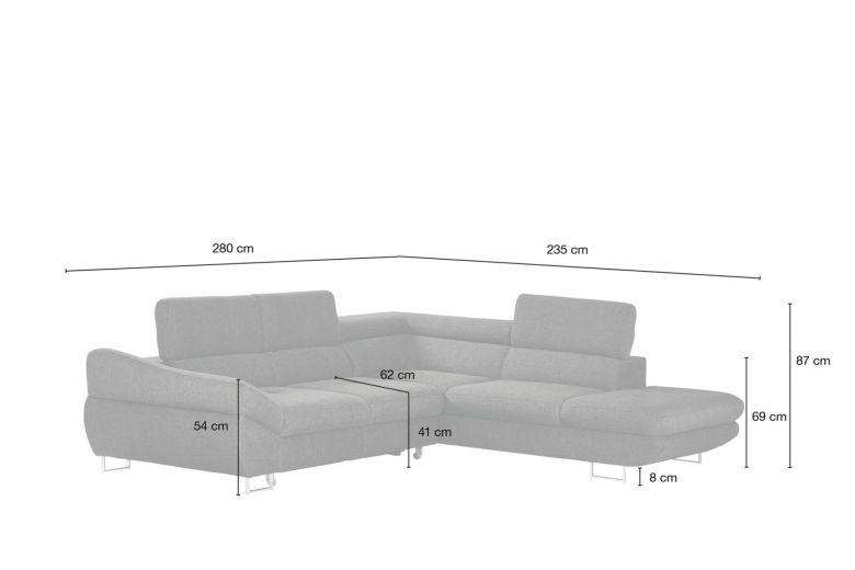 Corner sofa XL - Fabio (Pull-out with storage box)