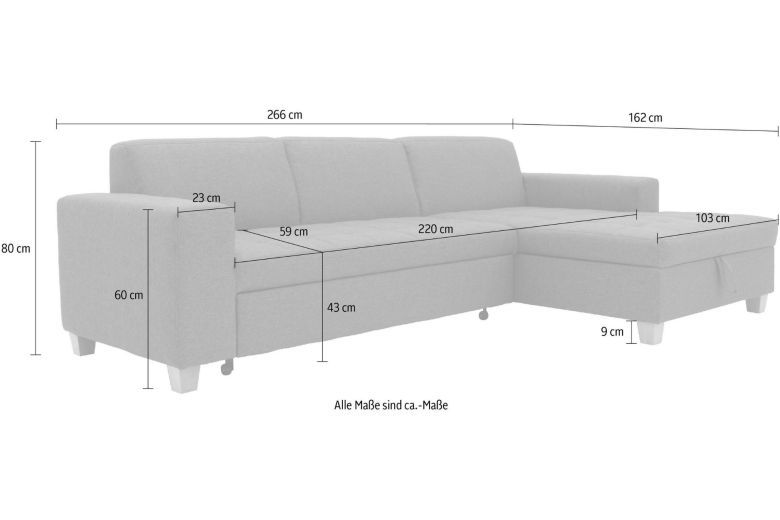 Corner sofa - Lynn (Pull-out with storage box)