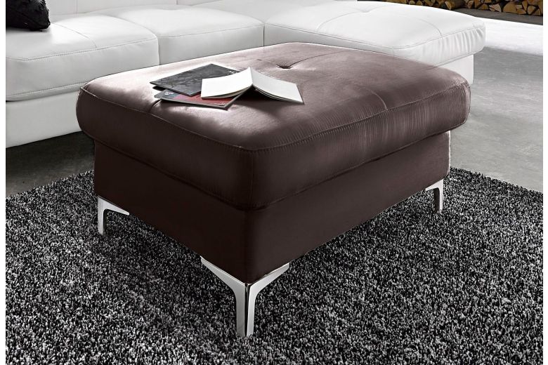 Leather corner sofa XL - Sammy with hocker (Pull-out with storage box)