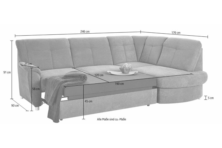 Corner sofa XL - Sonoma (Pull-out with storage box)