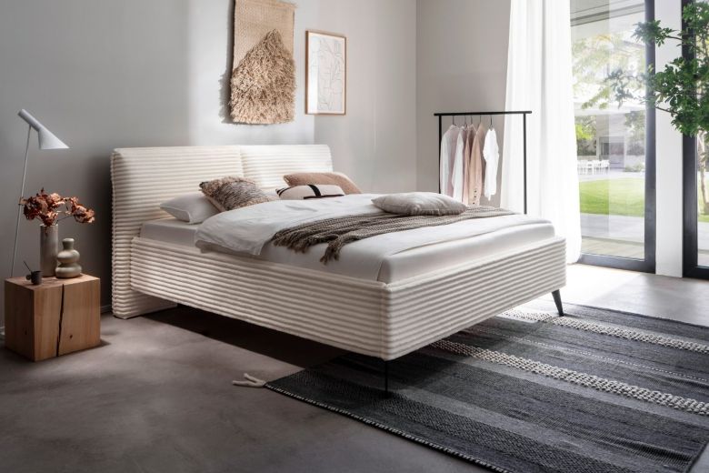 Upholstered bed 160x200 - Matera with bed slat (With storage box)