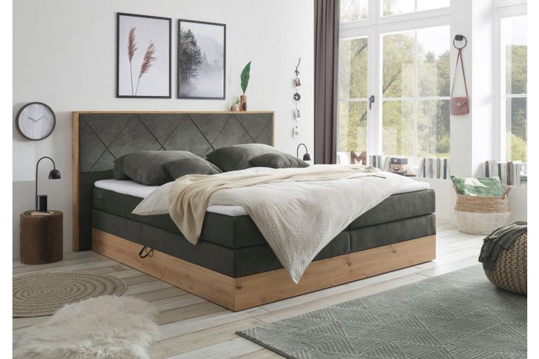 Boxspring bed 180x200 - Bellevue (Pull-out with storage box)