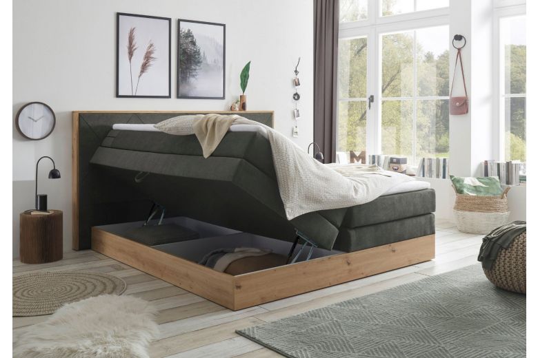 Boxspring bed 180x200 - Bellevue (Pull-out with storage box)