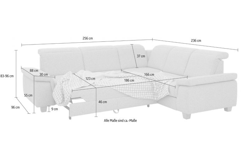 Corner sofa XL - Dalia (Pull-out with storage box)