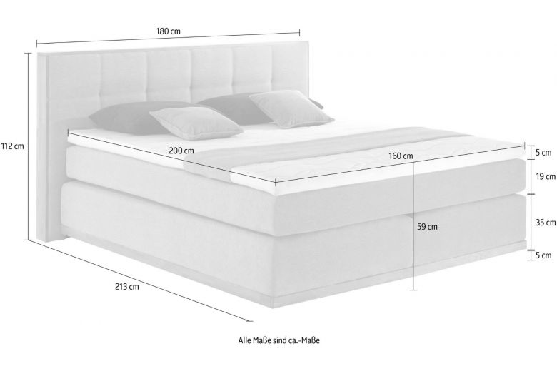 Boxspring bed 160x200 - Vinton