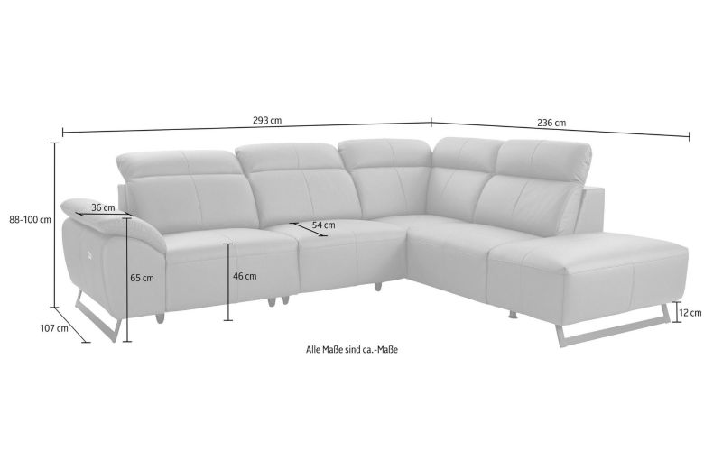 Leather corner sofa XL - Athene