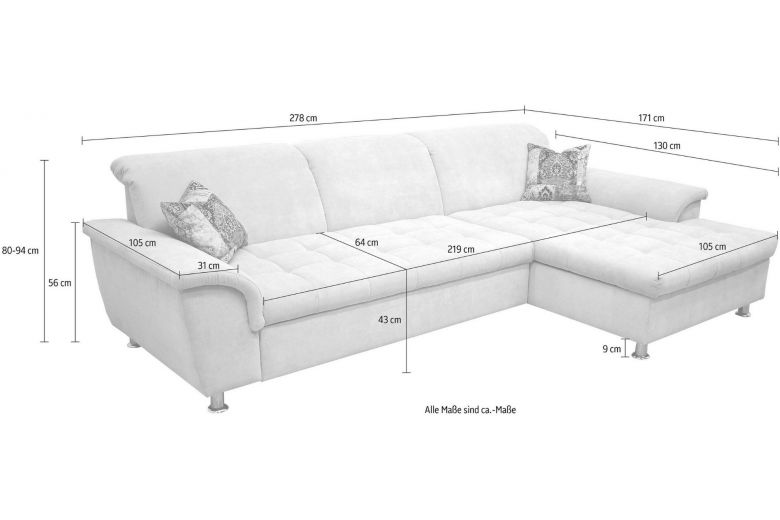 Corner sofa - Franzi (Pull-out with storage box)