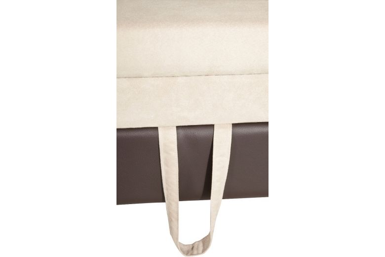 Leather corner sofa - Sammy ar pufu (Pull-out with storage box)