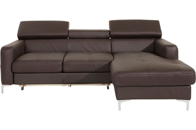 Leather corner sofa - Sammy ar pufu (Pull-out with storage box)